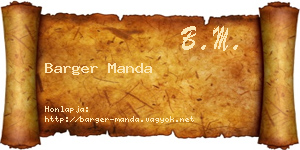 Barger Manda névjegykártya